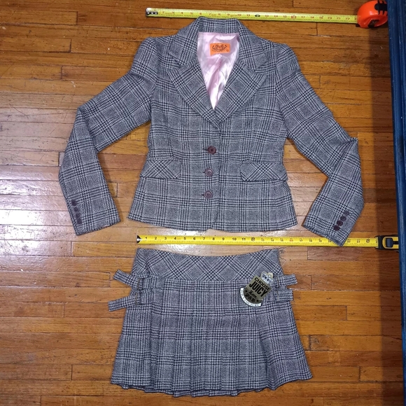 Juicy Couture Vintage Plaid Blazer and Skirt Set